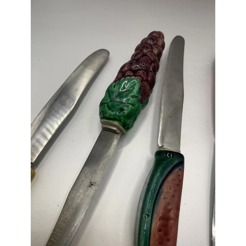 Vintage Fruit Handle Butter Spreaders Set, Strawberry, Pineapple, Grapes